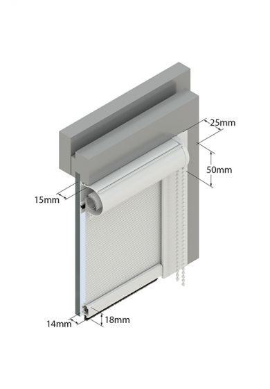 Tenda a Vetro Filtrante con Cassonetto, Installazione nel fermavetro - 18471