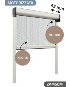 Zanzariera antivento a rullo Verticale, con Motore, ingombro da 60 mm - 18137